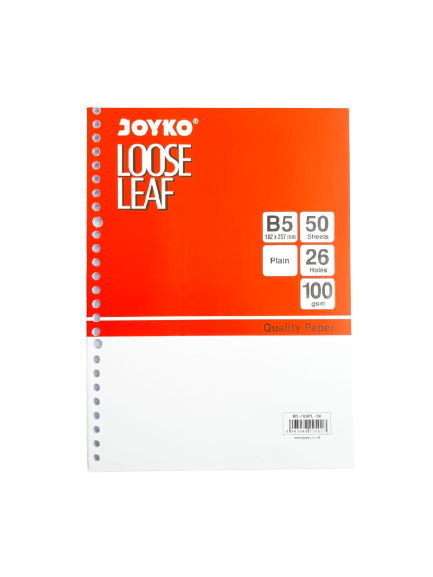 LOOSE LEAF JOYKO B5 ISI 50 LEMBAR – POLOS | Toko Toyibs | Belanja Aman ...